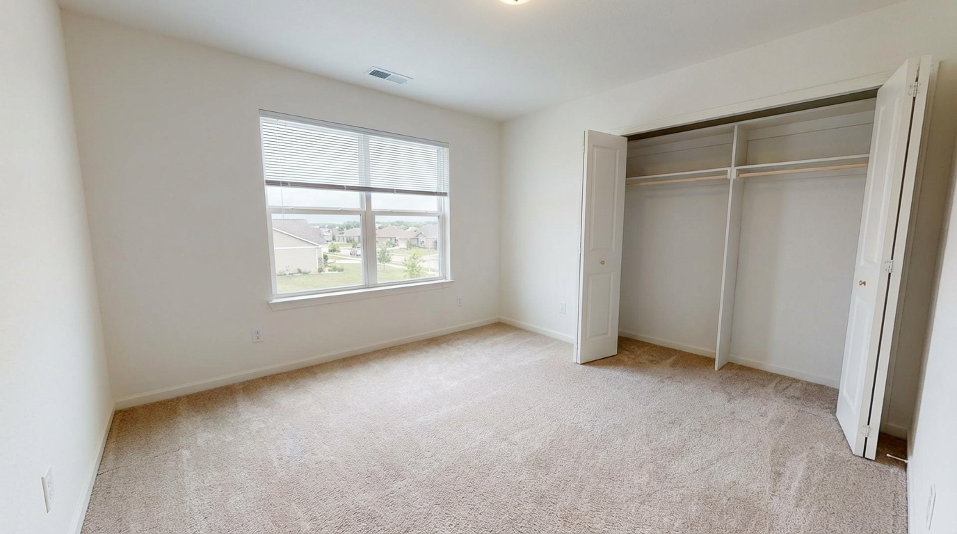 Empty living room before virtual staging